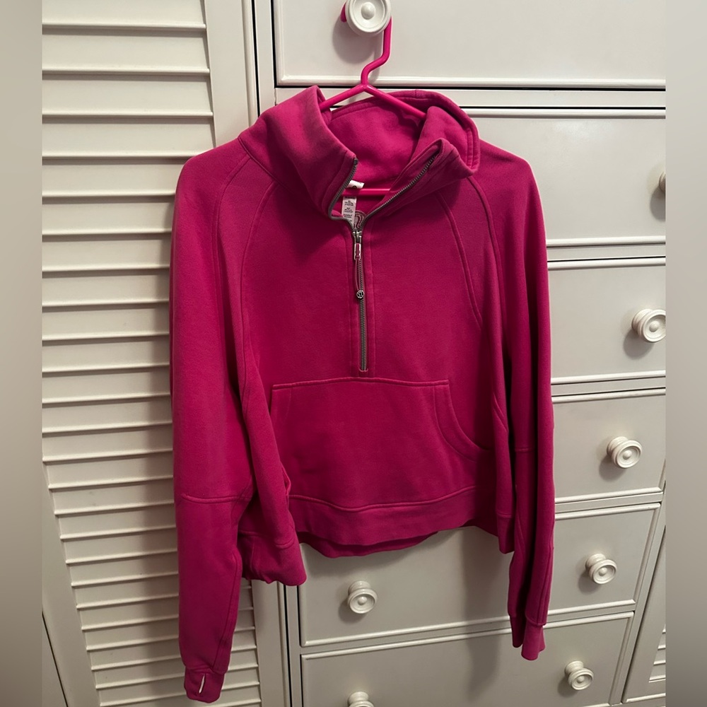 Lululemon Scuba Oversized Funnel Neck Half Zip Sonic Pink